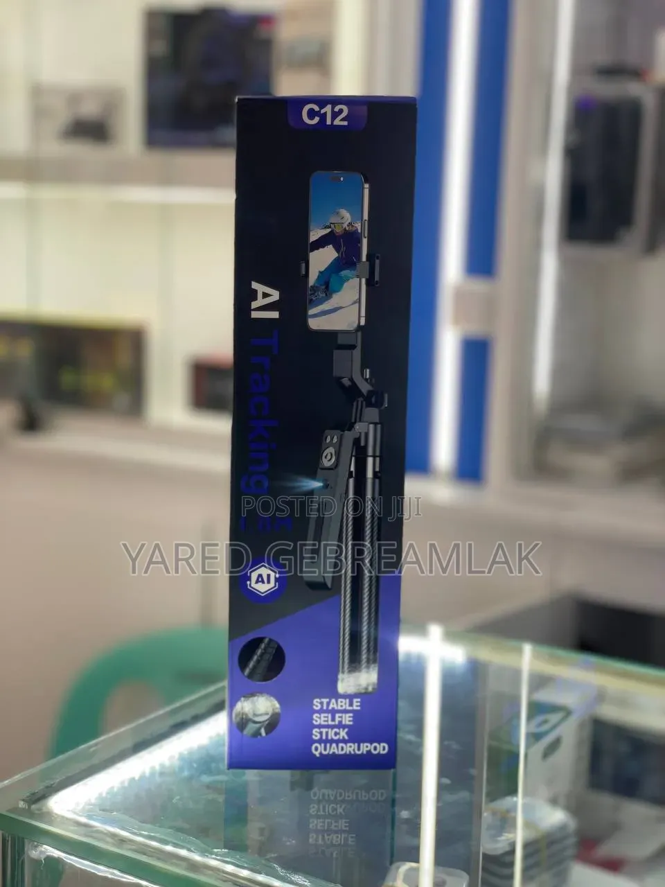 AI Tracking C12 Gimbal – 1.8M Selfie Stick Tripod