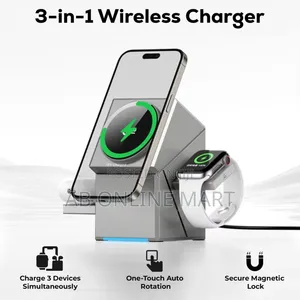 3-in-1 Electric Rotating Magnetic Wireless Charger