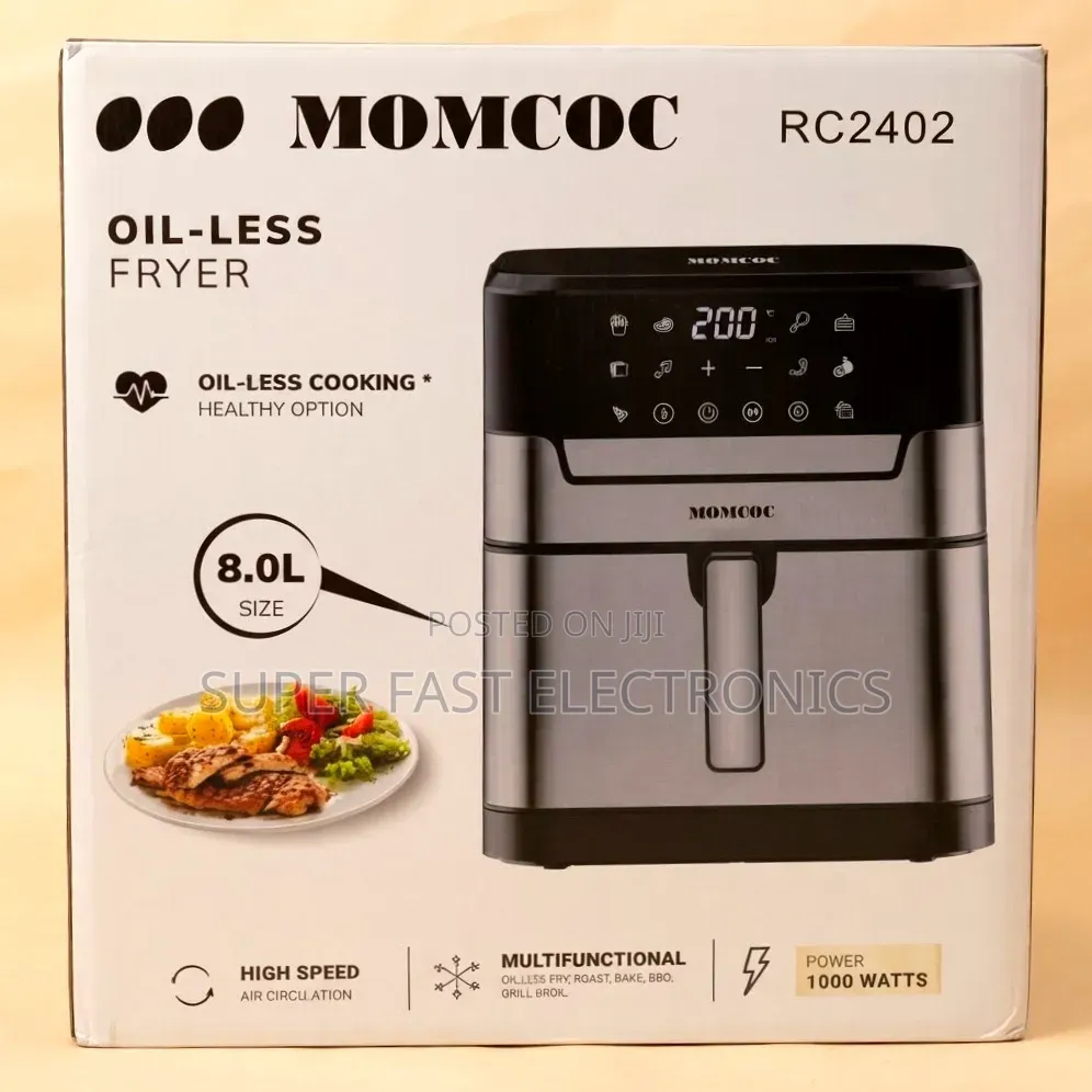 MOMCOC Air Fryer 8.0L – Oil-Less High-Speed Air Circulation | 1000W