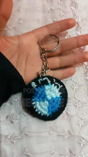 Handmade Crochet BMW Logo Keychain