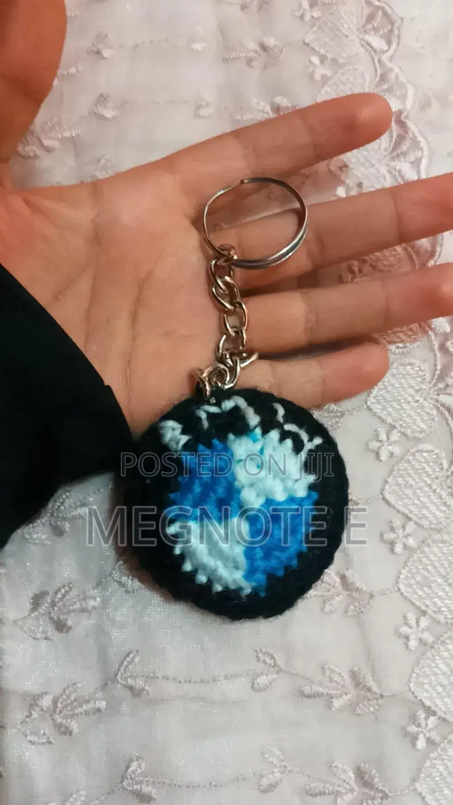 Handmade Crochet BMW Logo Keychain
