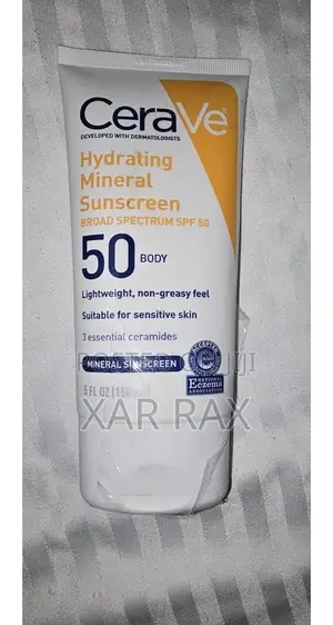 CeraVe Hydrating Mineral Sunscreen SPF 50 Body Lotion