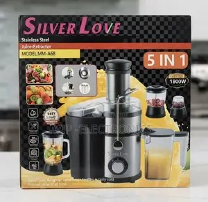 SILVER LOVE Juicer Extractor | 1800W Stainless Stee 5-in-1 Juice Maker
