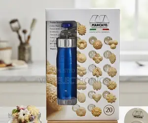 Marcato Biscuit Maker Kit | Blue 20-Piece Cookie Press Shapes