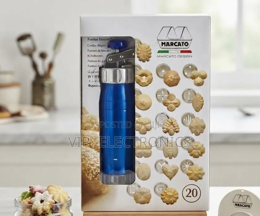 Marcato Biscuit Maker Kit | Blue 20-Piece Cookie Press Shapes
