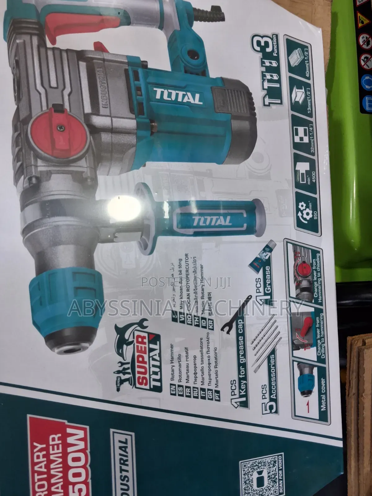 TOTAL 1500W Hammer Drill – Powerful Drilling Hammering