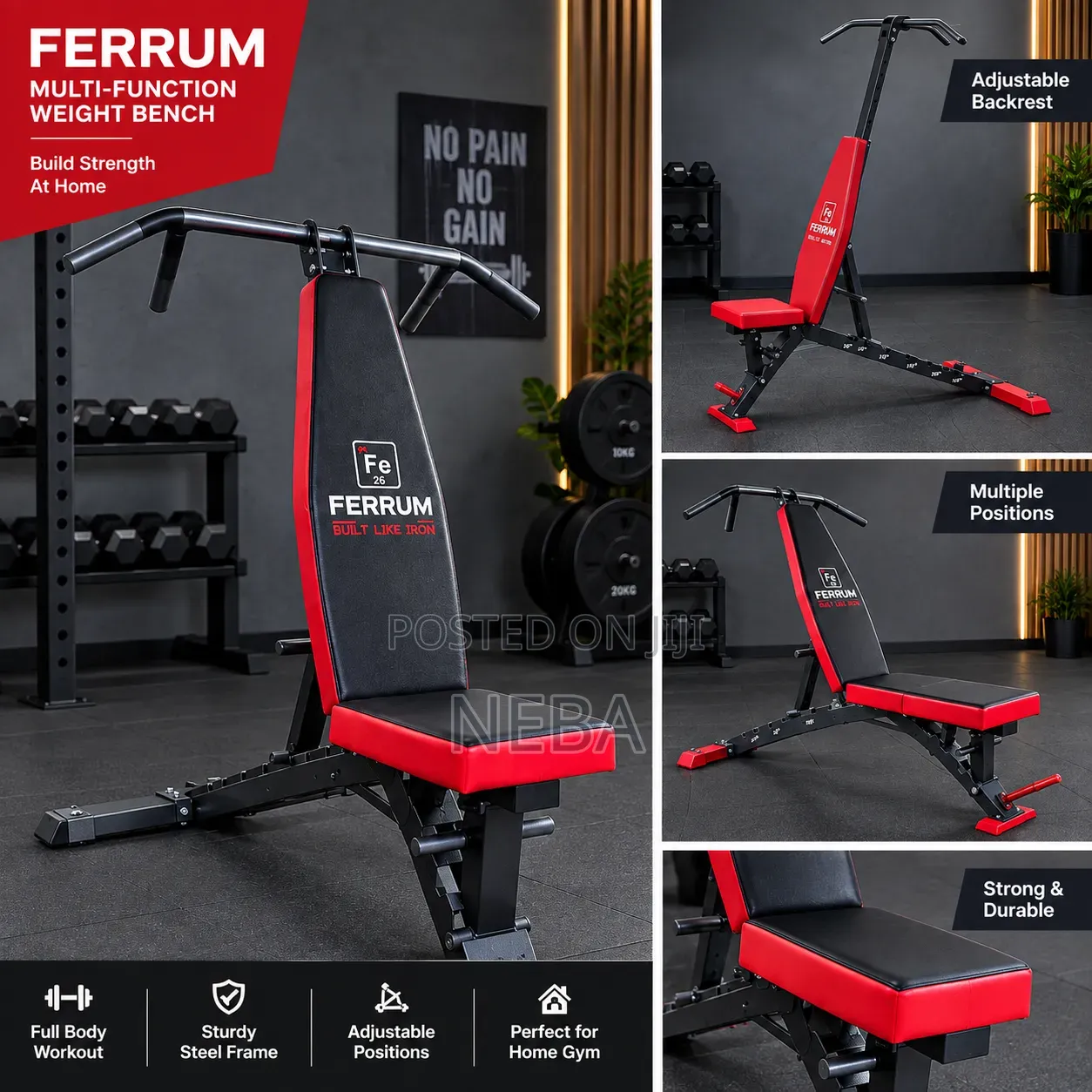 FERRUM Multi-Function Weight Bench – Home Gym