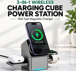 3in1 Electric Rotating Magnetic Wireless Charger