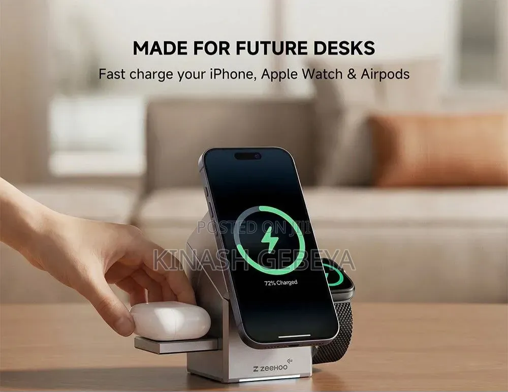 3in1 Electric Rotating Magnetic Wireless Charger