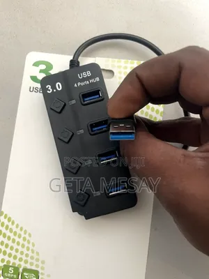 4-Port USB 3.0 Hub 5Gbps High Speed With ON/OFF Switch