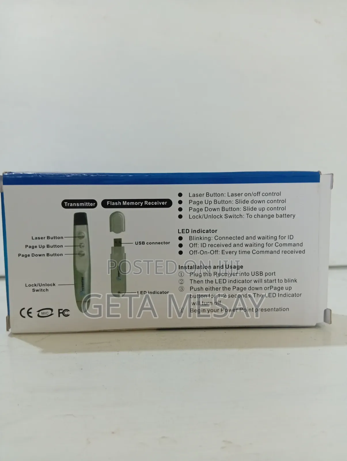 PP-1000 Wireless Presenter Laser Pointer USB PowerPoint