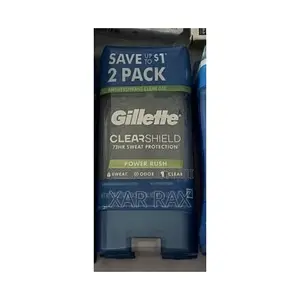 Gillette Clear Shield Antiperspirant Clear Gel, Power Rush, 2-Pack