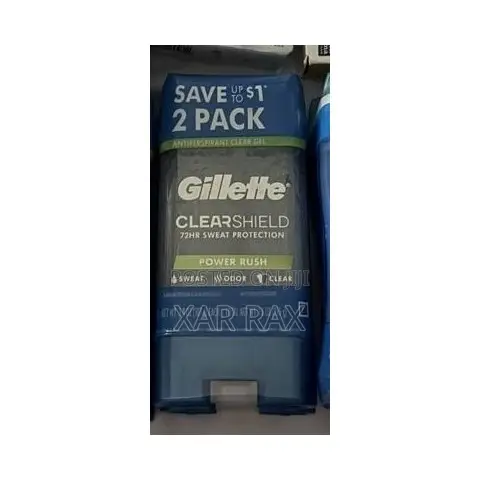 Gillette Clear Shield Antiperspirant Clear Gel, Power Rush, 2-Pack