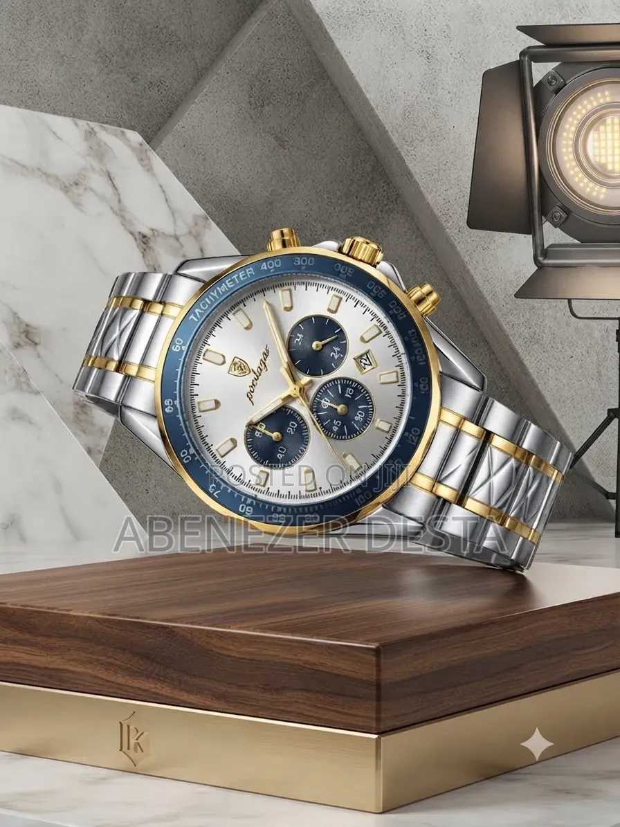 Poedagar 815 Men's Quartz Chronograph Watch Featuring a Silver