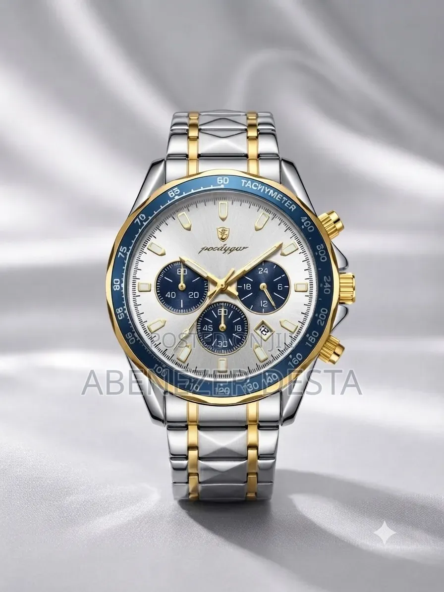 Poedagar 815 Men's Quartz Chronograph Watch Featuring a Silver