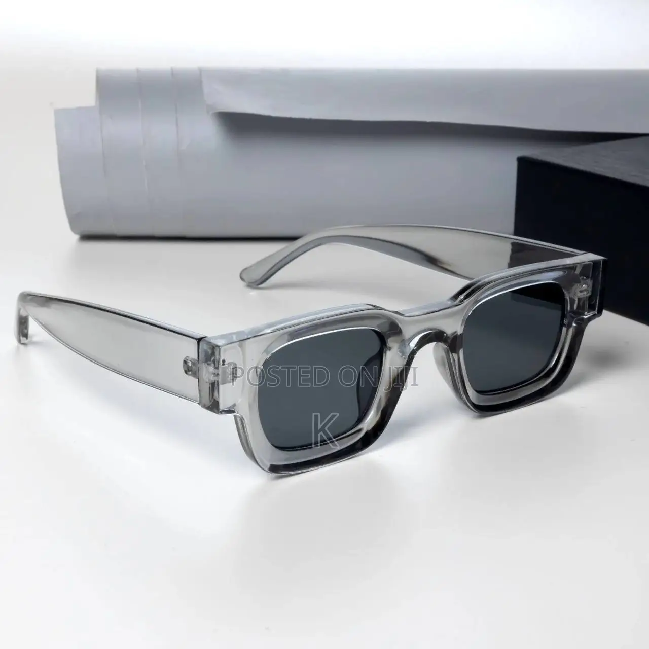 Translucent Grey Square Sunglasse