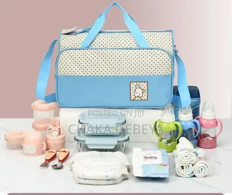 5‐Piece Baby Diaper Bag Set – Complete Travel Kit – Free Delivery