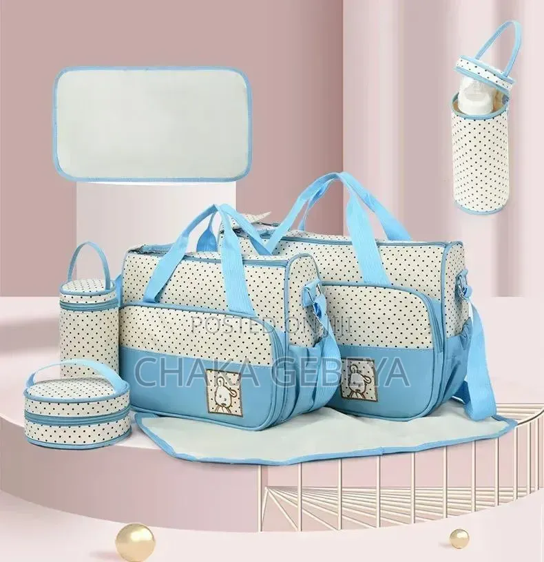 5‐Piece Baby Diaper Bag Set – Complete Travel Kit – Free Delivery