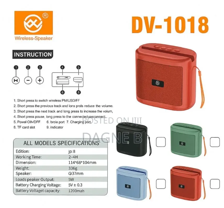 DV-1018 Pure Bass Bluetooth Speaker
