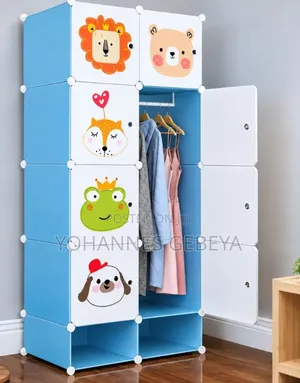 Plastic and Metal Cubic Cloth Cabinet