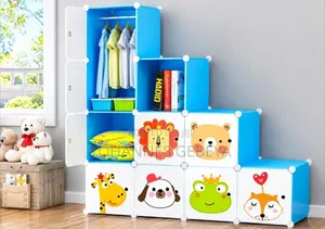 Plastic and Metal Cubic Cloth Cabinet