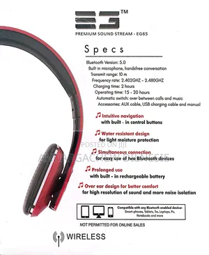 Eg65 Wireess Headphone for Sale