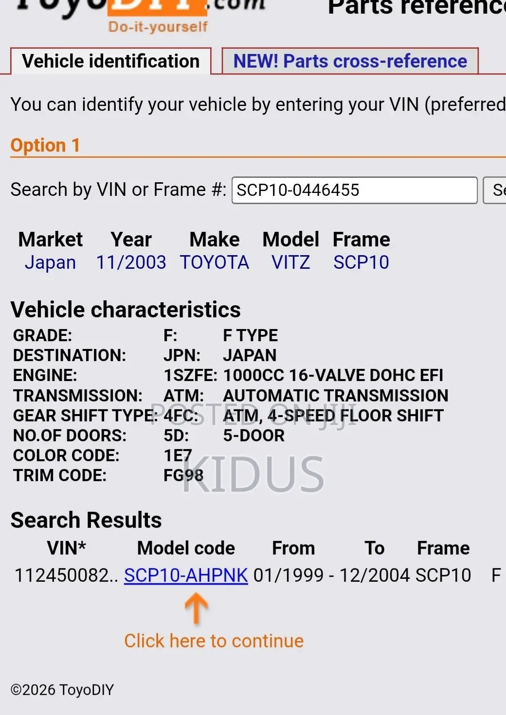 Toyota Vitz 2004 Silver