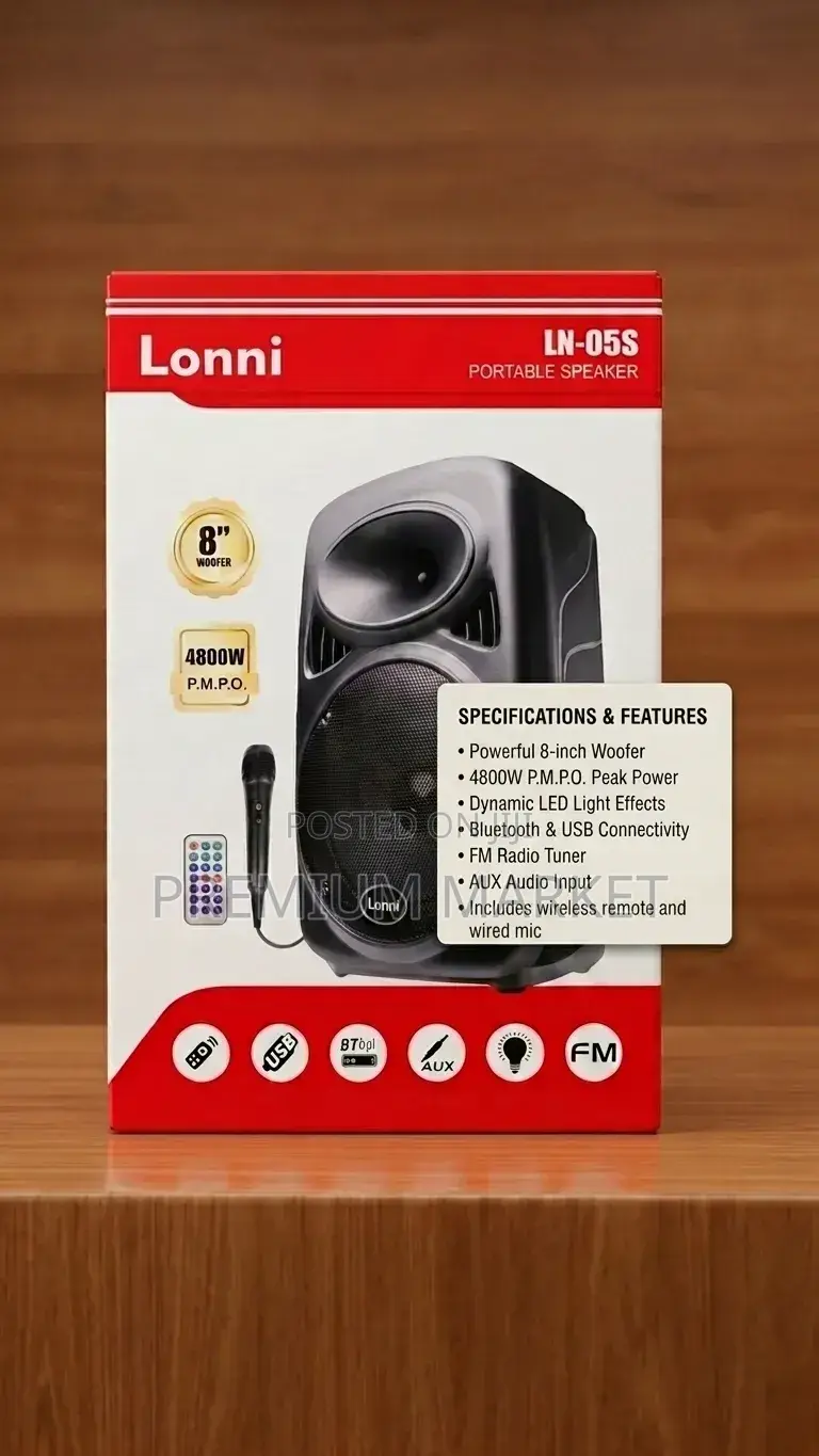 Lonni 8"portable Speaker የብሉቱዝ ስፒከር