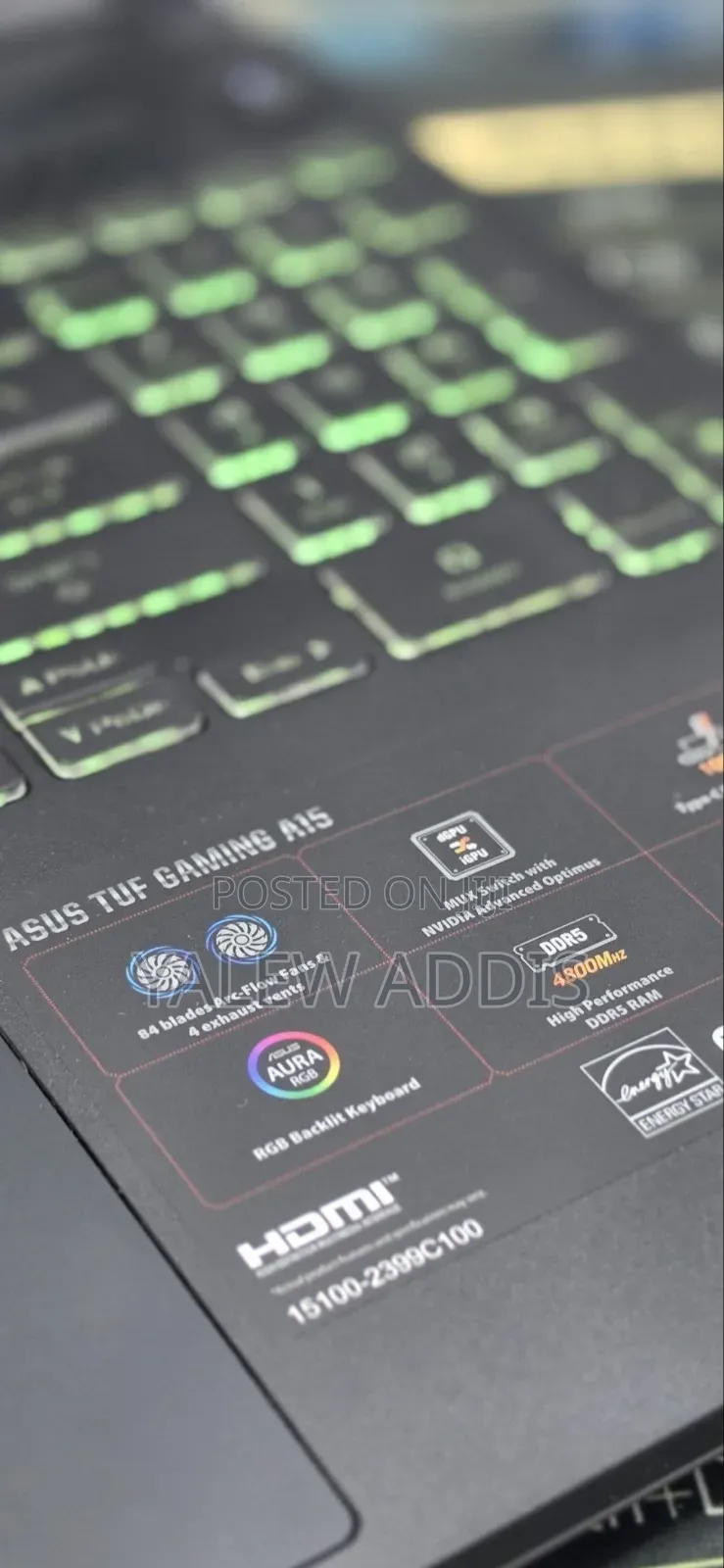 New Laptop Asus TUF Gaming A15 16GB AMD Ryzen 7 SSD 512GB