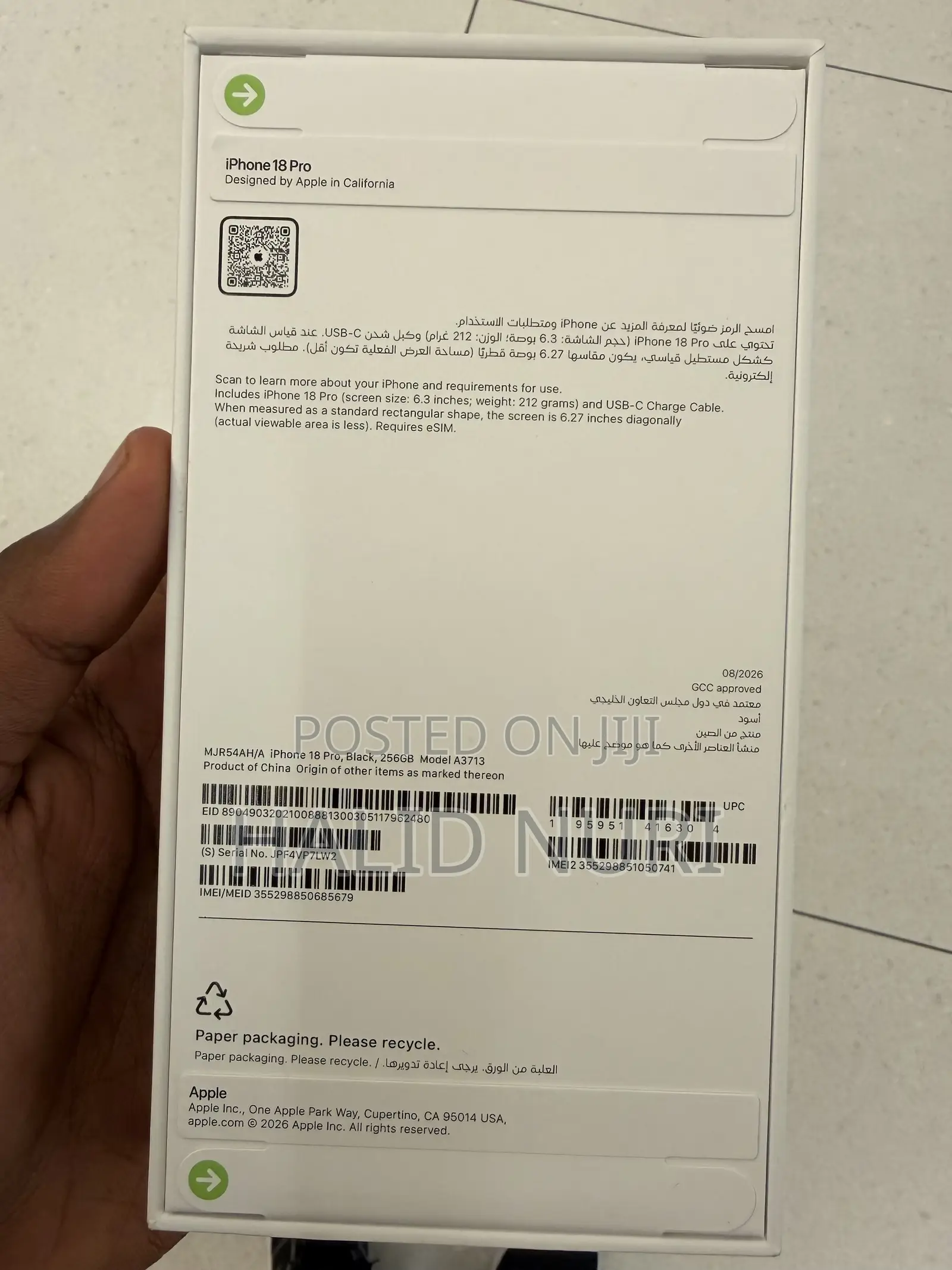 New Apple iPhone 18 Pro 256 GB Black