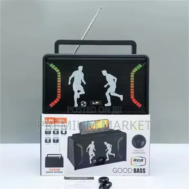 LP-V86 RGB Wireless Portable Bluetooth Speaker FM Radio የብሉቱዝ ስፒከር