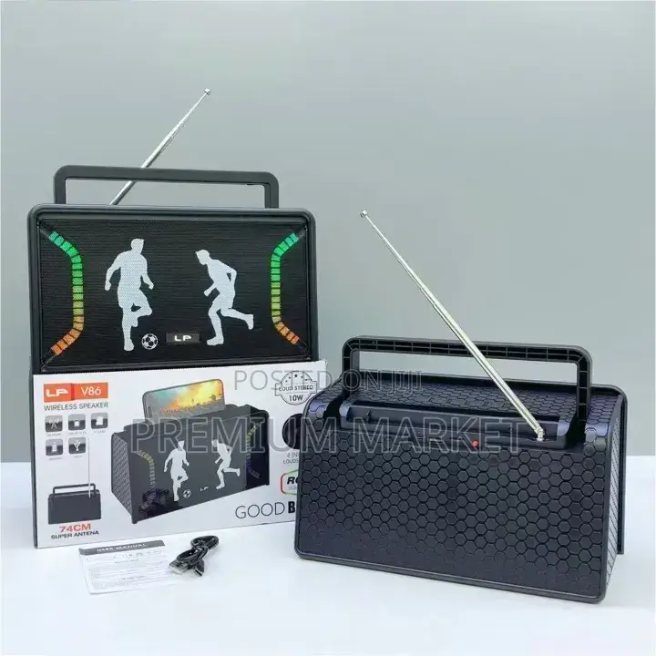 LP-V86 RGB Wireless Portable Bluetooth Speaker FM Radio የብሉቱዝ ስፒከር