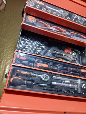 Orange, Multi-Drawer Metal Tool