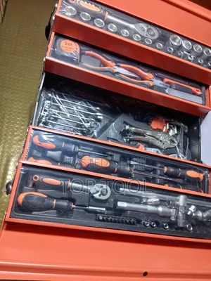 Orange, Multi-Drawer Metal Tool
