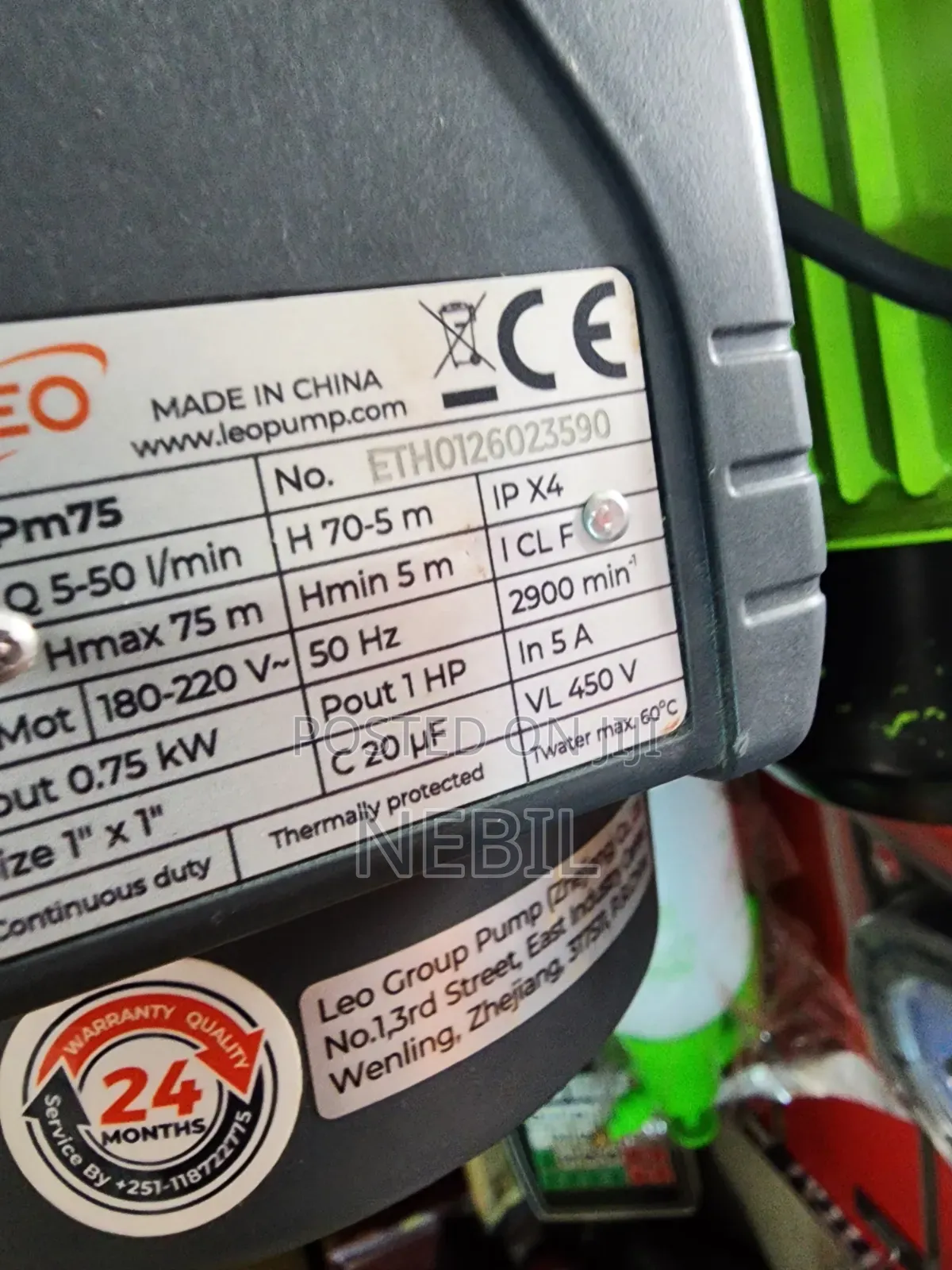 Leo 1 HP Water Pump