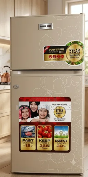 Power Star Double-Door Compact Refrigerator