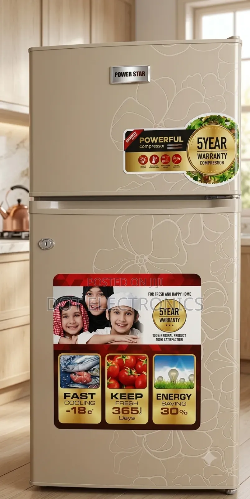 Power Star Double-Door Compact Refrigerator