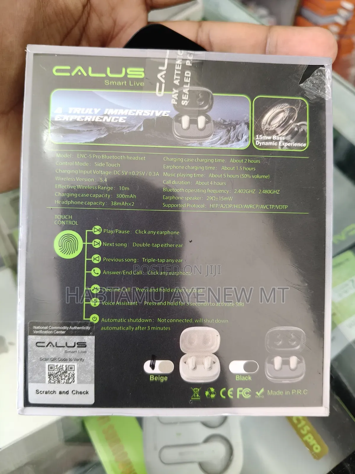 CALUS ENC-5 PRO 100+ Hours Battery