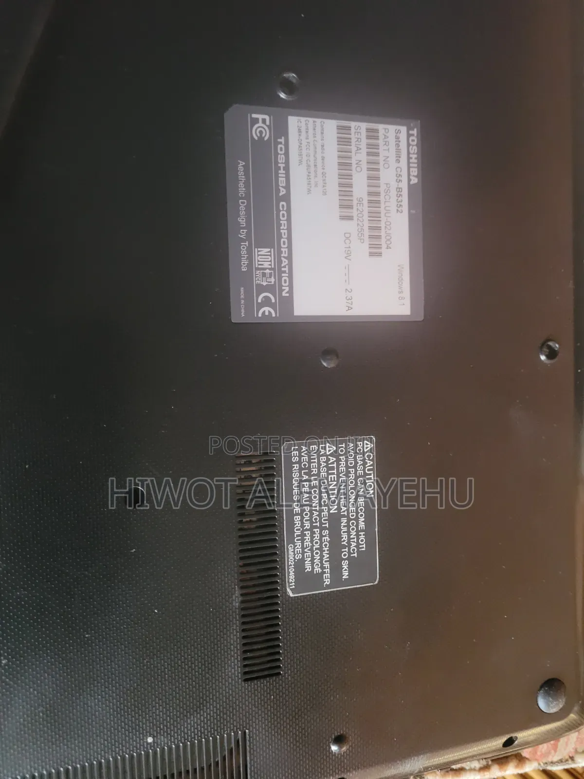 Laptop Toshiba Satellite C55 4GB HDD 500GB