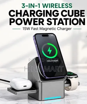 3 in 1 Electric Rotating Magnetic Wireless Charger