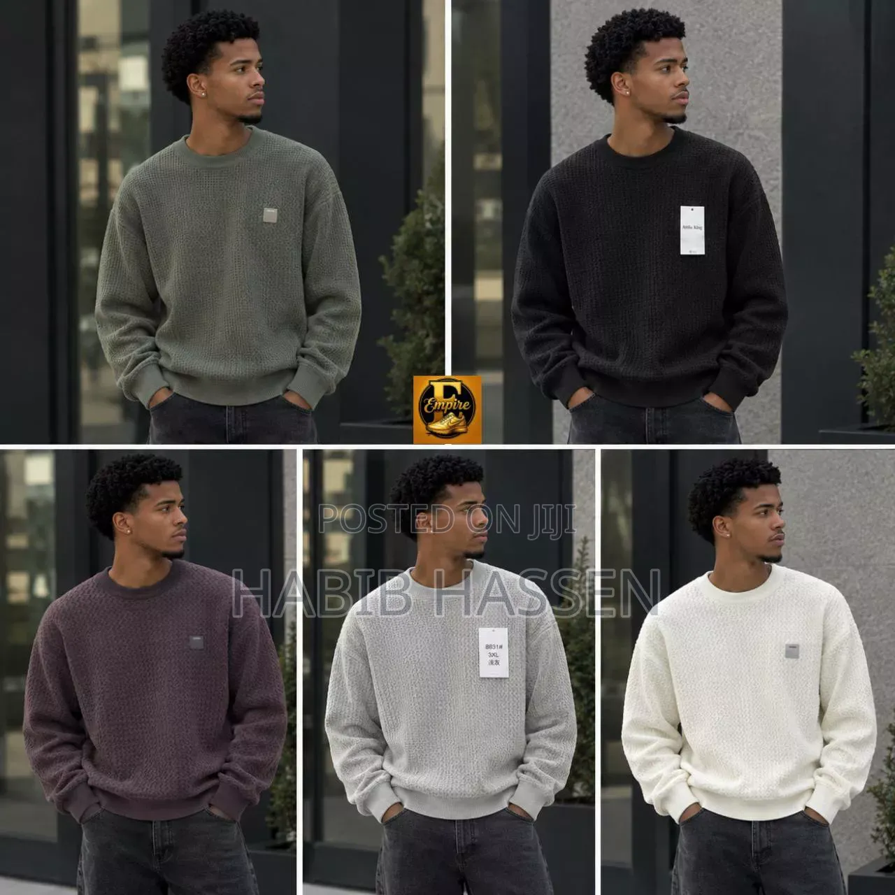 Men's Cotton Waffle Knit Jumper