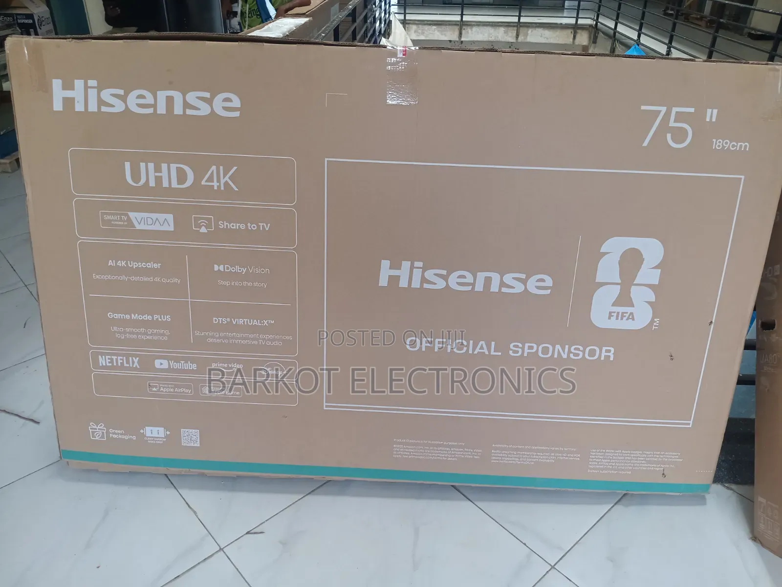 Hisense Smart Qled Uhd TV 75 Inch Adis 2026 Hifi New Framles Andria
