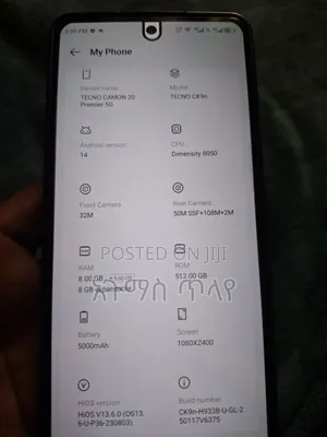 Tecno Camon 20 Premier 5G 512 GB Black
