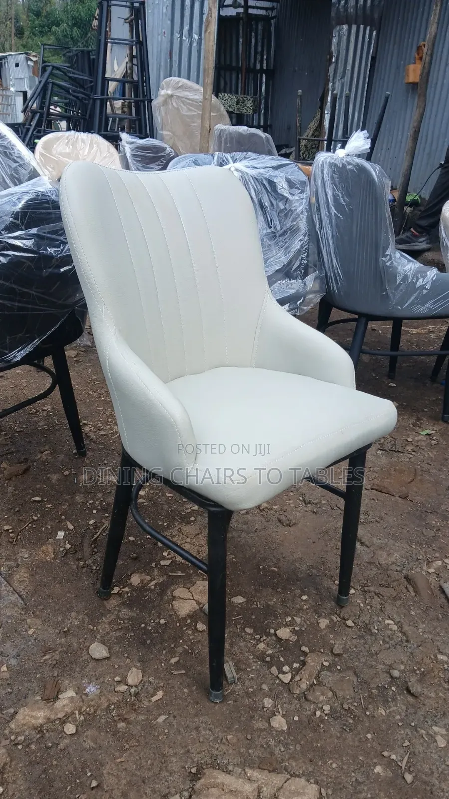 Dining MODERN QUALITY LEATHER CHAIRS With Metal Leg