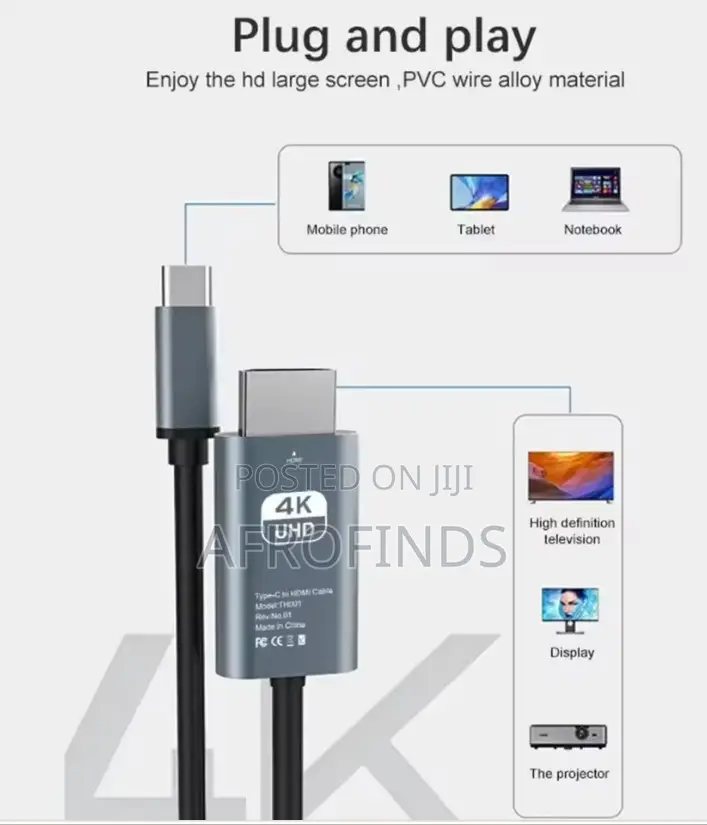 Type-C to HDMI Screen Mirroring Cable