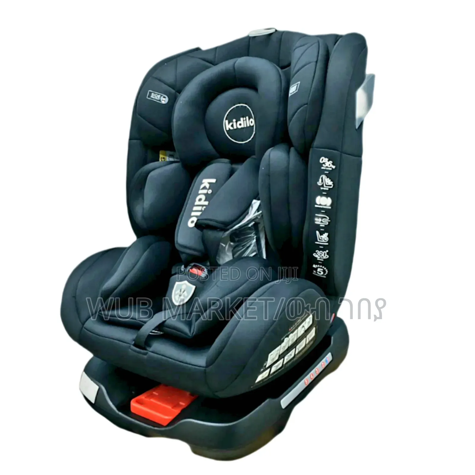 Kidilo 360° Rotating Baby Car Seat ልጆች መኪና ላይ የሚቀመጡበት ወንበር