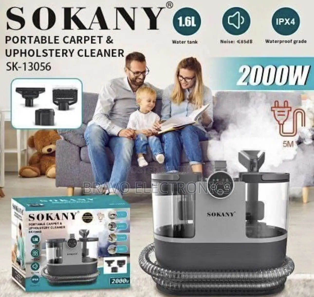 Sokany Portable Carpet Upholstery Cleaner/ ሶካኒ የምንጣፍ እና የሶፋ ማጠቢያ