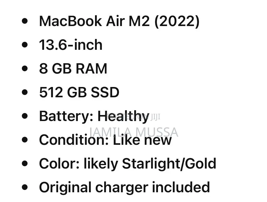 New Apple MacBook Air 2022 M2 8GB Intel Core 5 SSHD (Hybrid) 512GB