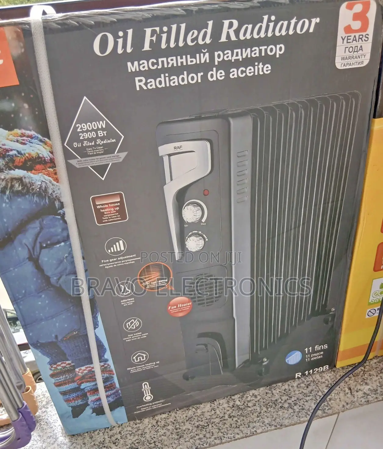 RAF 11-Fin Room Heater Design With Fan Heater R.1129B 2900W