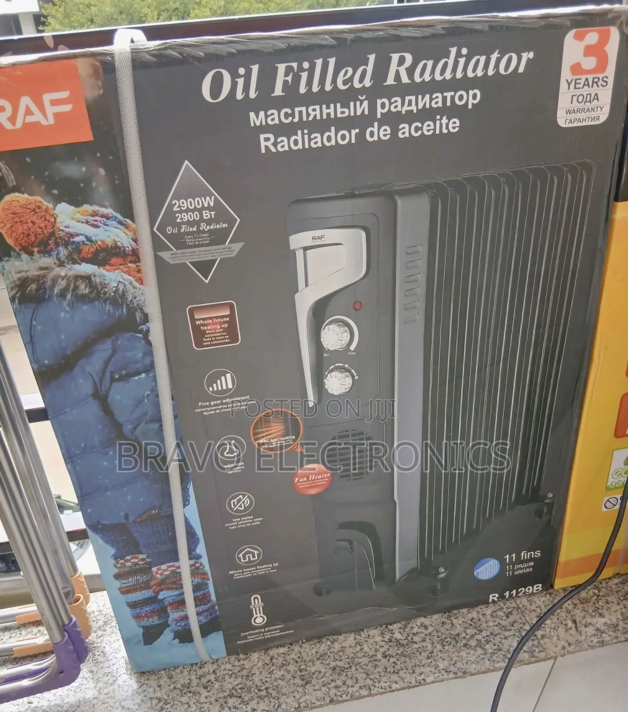 RAF 11-Fin Room Heater Design With Fan Heater R.1129B 2900W